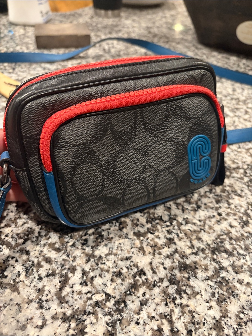 Coach Sig Double Zip Crossbody Bag multicolor /Wallet included. (Small) - Picture 2 of 8